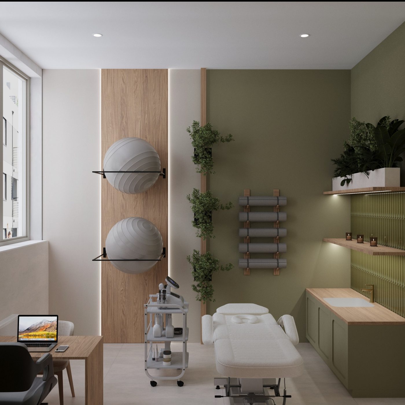 Gabinet fizjoterapii, 62 m² — projekt SanSi Design